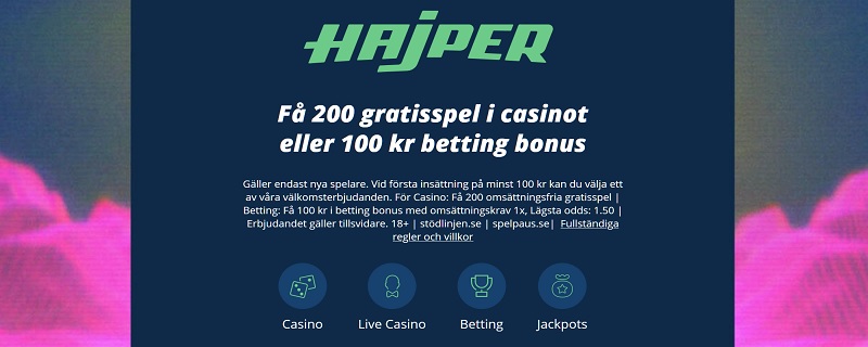 Hajper casinobonus är en av de bästa casinobonusarna september 2020