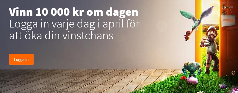 Vinn 10.000 kr hos Betsson varje dag i April 2018