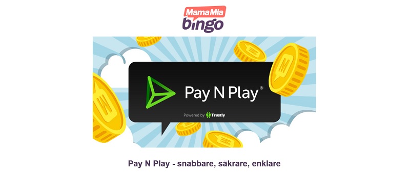 Få 100% bonus hos MamaMia Pay N Play!