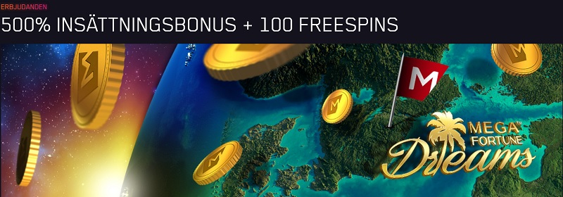 Maria Casino välkomstbonus med 500% + 100 free spins