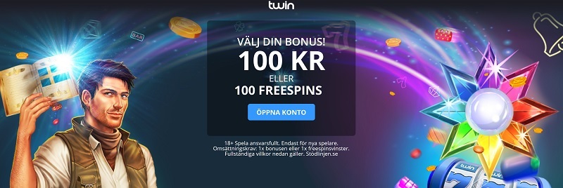 Twin casinobonus med svensk spellicens