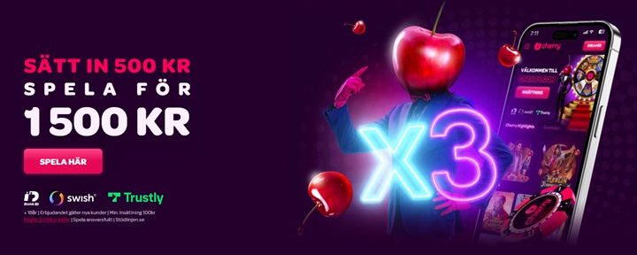 Cherry casinobonus – 200% upp till 1000 kr i bonus