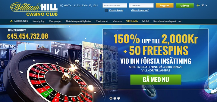 William hill casino 50 free spins existing customers