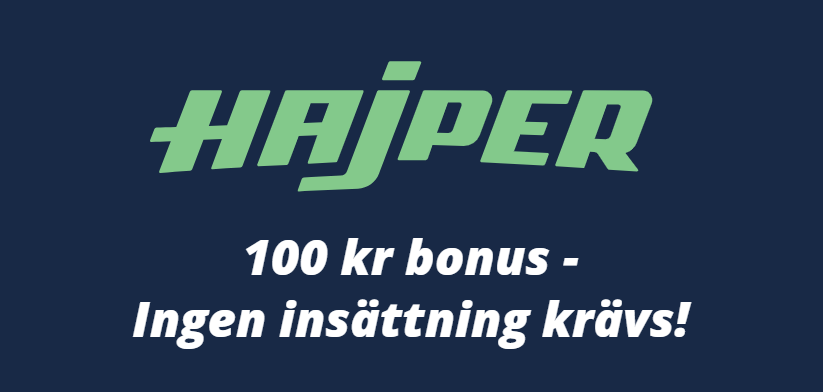 Få 100 kr gratis casino hos Hajper