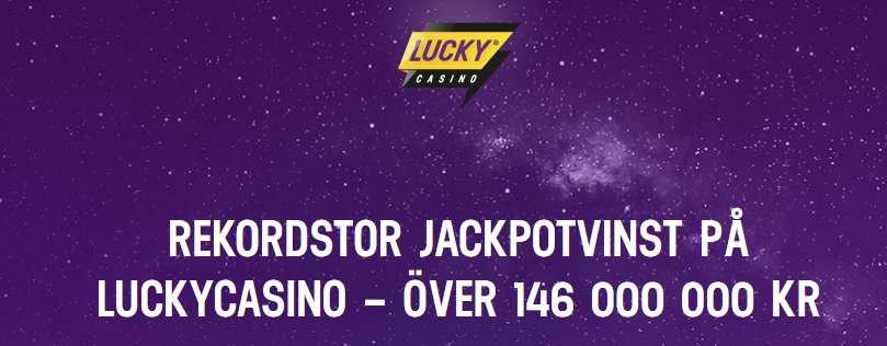 Lucky Casino med rekordjackpotten på 146 miljoner